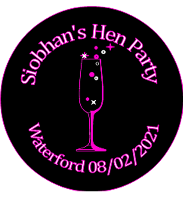 Personalised Champagne Design Hen Party Badge