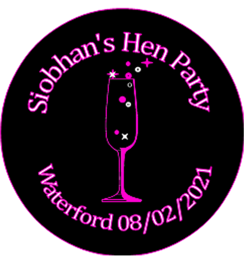 Personalised Champagne Design Hen Party Badge