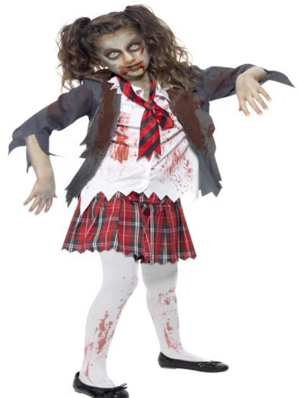 Childrens Zombie School Girl Costume                         