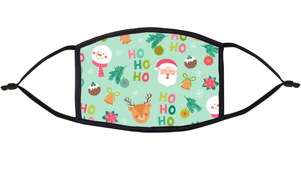 Christmas Theme Re-Usable Face Mask Ho Ho Ho