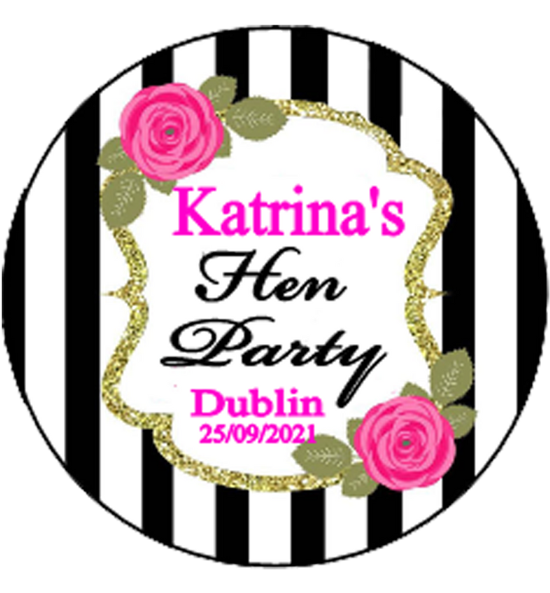 Classic Style Personalised Hen Party Badge