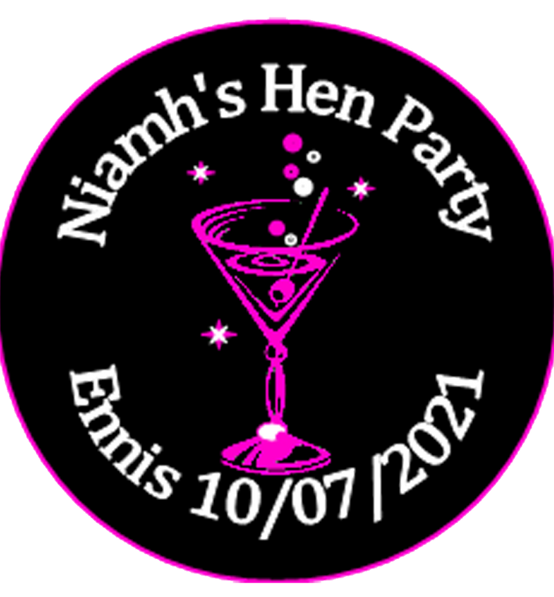 Personalised Hen Party Cocktail design Black