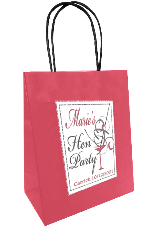 Personalised Cocktail Glass Design Hen Party Bag