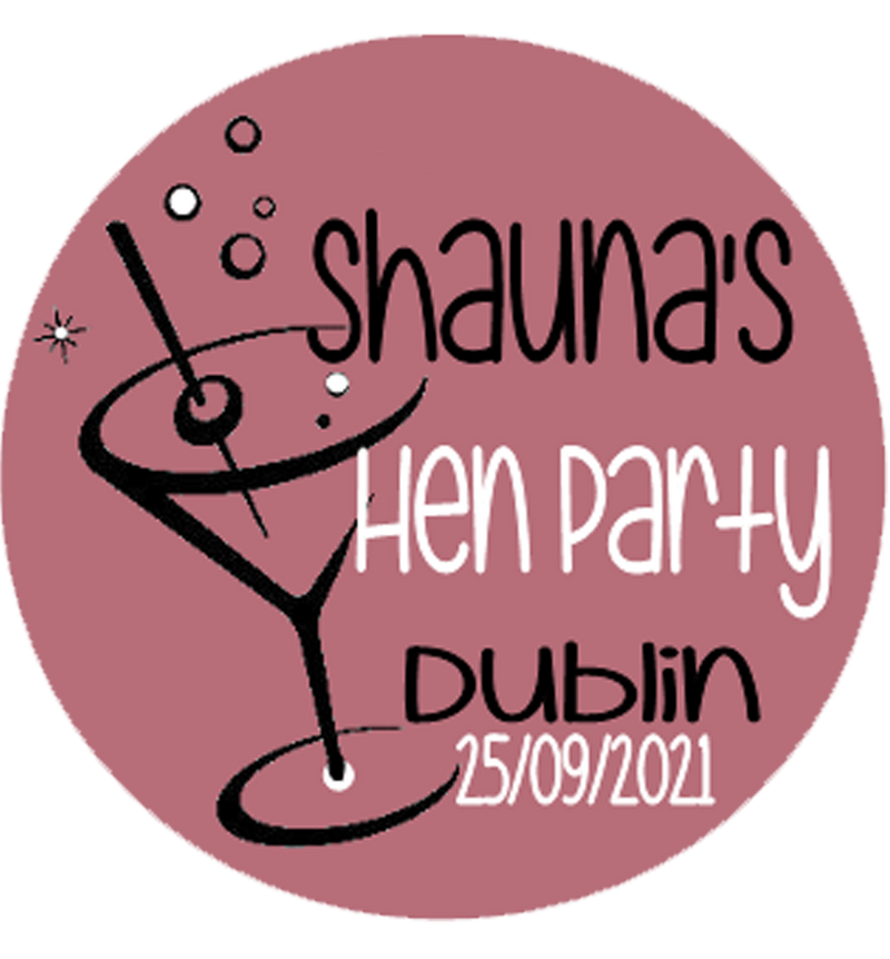 Personalised Cocktail Glass Hen Party Badge