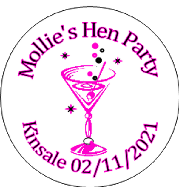 Personalised Hen Party Cocktail Design White