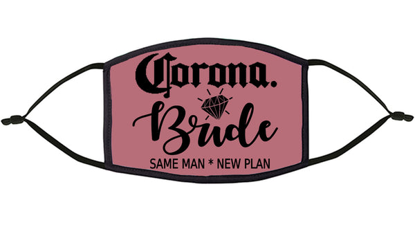 Corona Bride  Re-Usable Face Mask Black Text