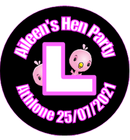 Personalised Cute Hen Party L Plate Badge
