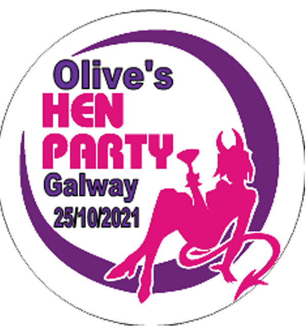 Devil Theme Personalised Hen Party Badge