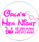 hearts Personalised Hen Party Badge
