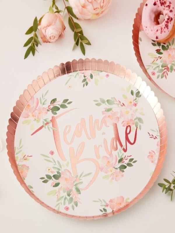 Team Bride Floral Plates (8)