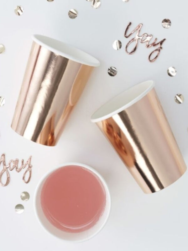 Paper Rose Gold Cups (8)