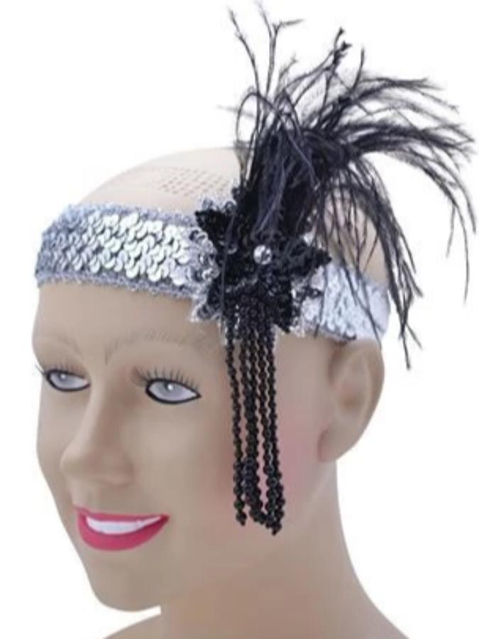 Flapper headband sequin deluxe