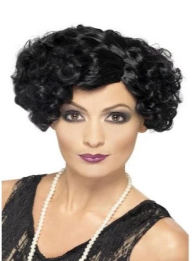 Flirty flapper wig black