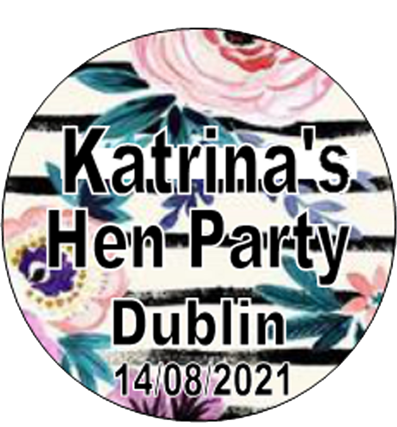 Floral Design Personalised Hen Party Badge