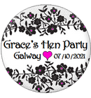Personalised Hen Party Floral design Badge