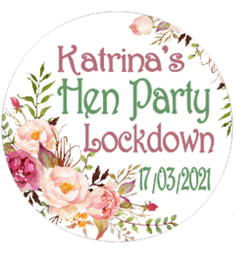 Personalised Hen Party Vintage Floral Badge