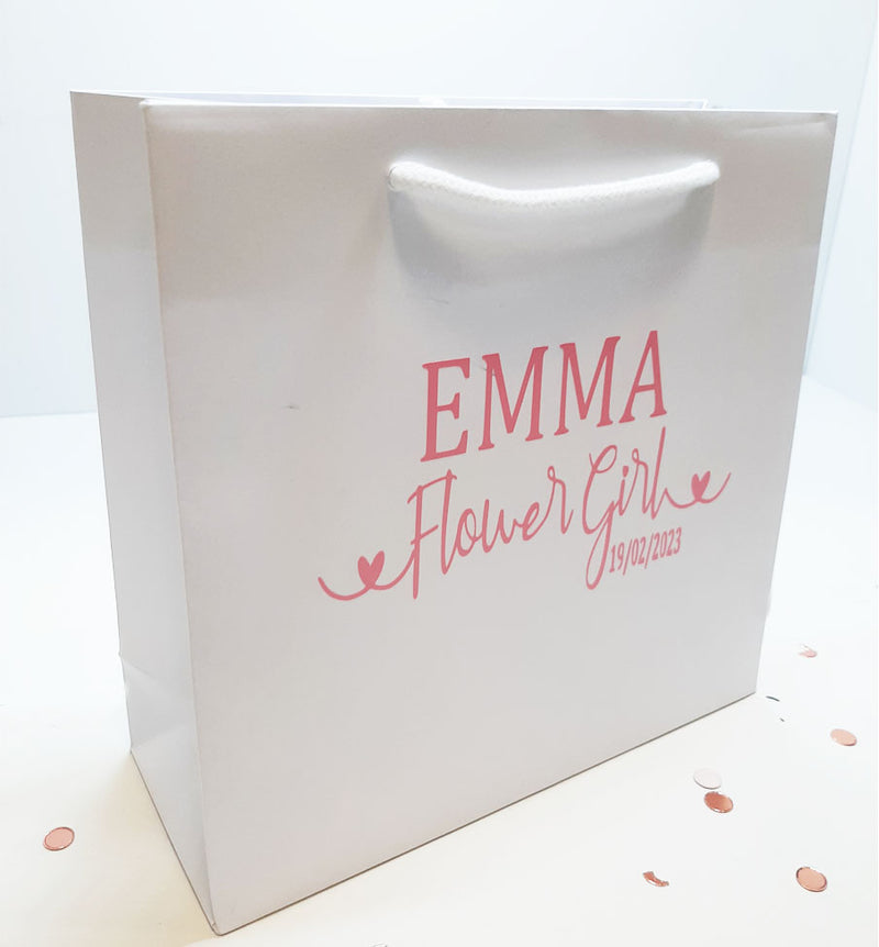 Luxury Personalised Calligraphy style Flower girl Bag