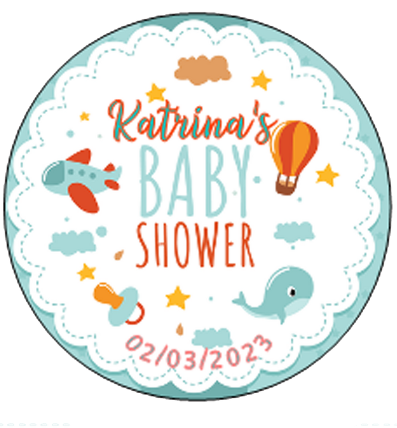 Cute Personalised Baby Shower badge