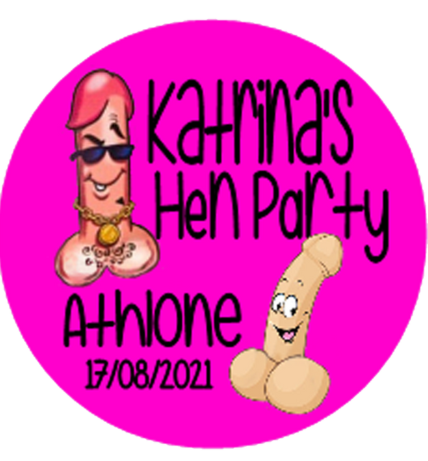 Personalised Fun Willy Design Hen Party Badge