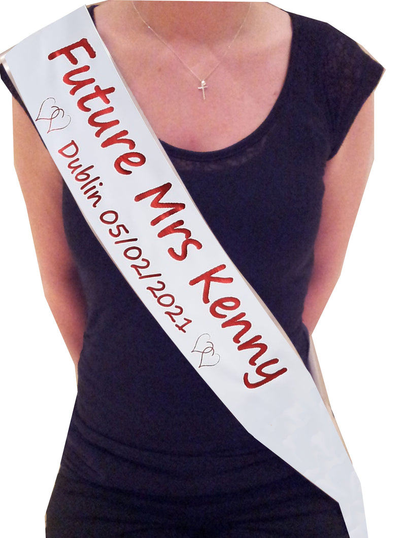 Design your own Personalised Sash with Hearts graphic