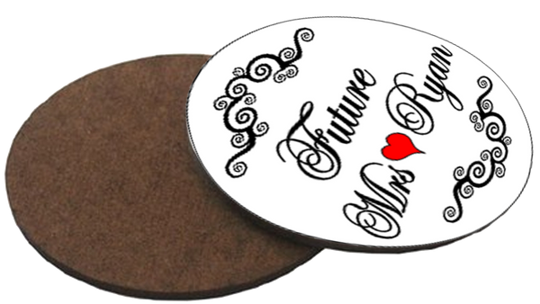 Personalised 'Future Mrs' Coaster white