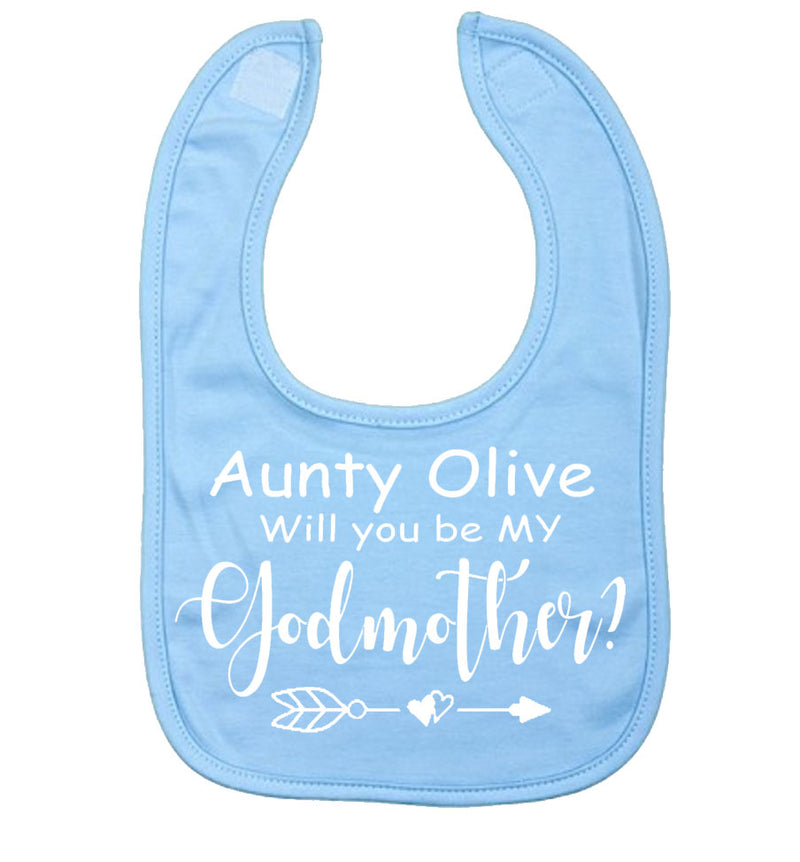 Will you be my Godfather/Godmother Personalised Baby Bib