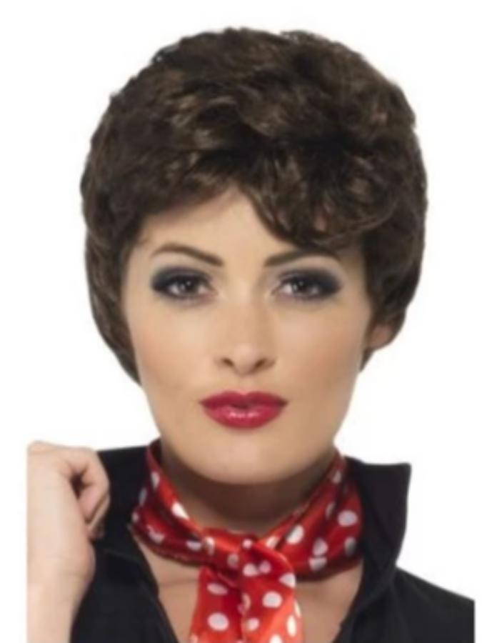 Grease Rizzo Short Brown Wig