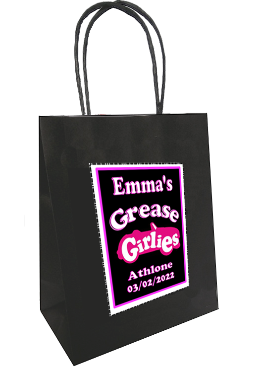 Personalised Grease Theme gift bag