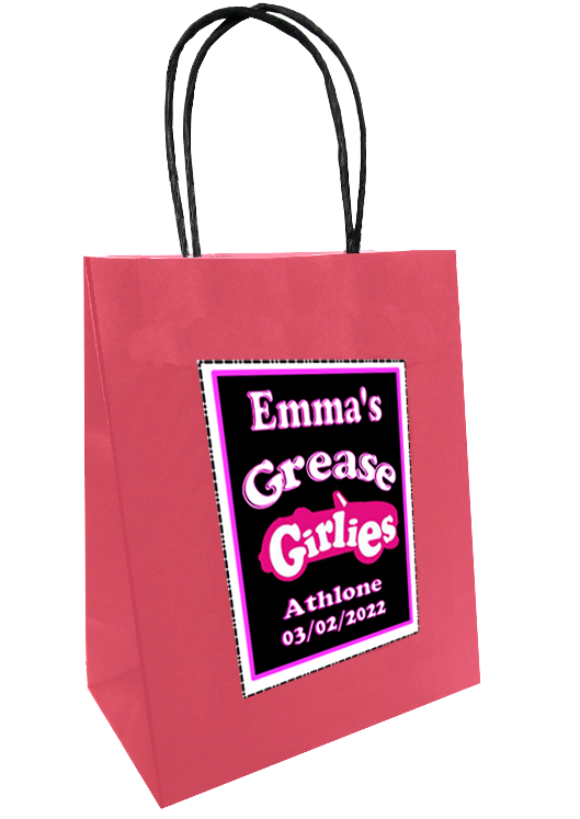 Personalised Grease Theme gift bag