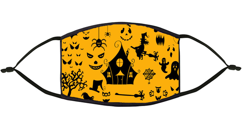 Halloween Design Orange and black Re-Usable Face Mask