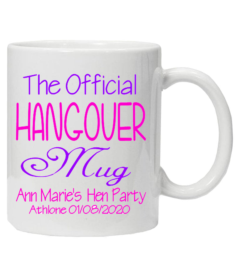Personalised Hen Party HANGOVER Mug