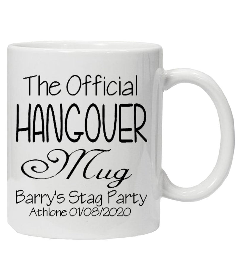 Personalised stag Party HANGOVER mug