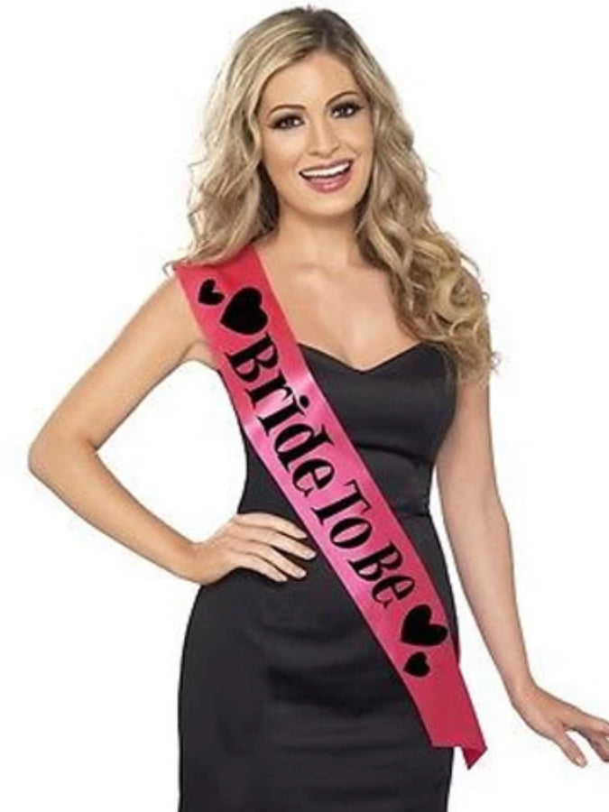 Hen Night Bride To Be Sash Pink And Black