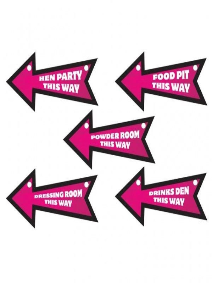 HEN NIGHT: DIRECTION SIGNS (PACK 6)