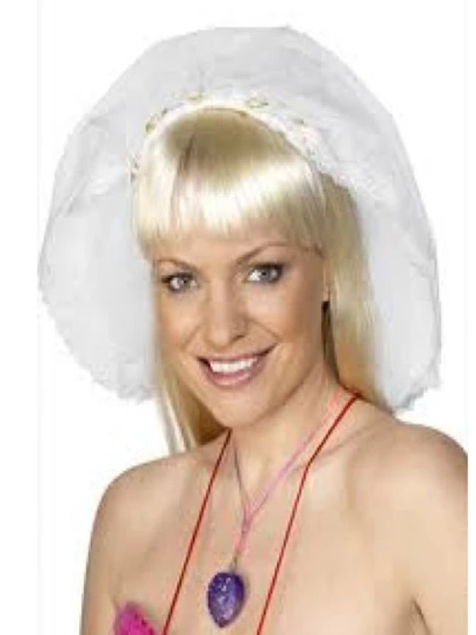 Hen night veil white with headband