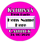 Personalised Hen Party Badge with All the Hens name