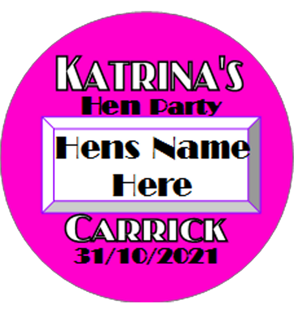 Personalised Hen Party Badge with All the Hens name