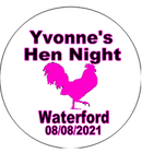 Personalised Hen Design Badge white