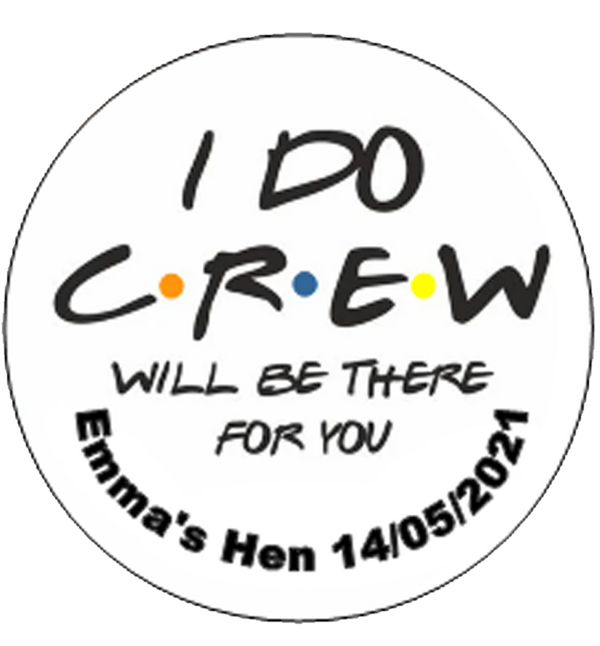 Friends theme Personalised Hen Party Badge