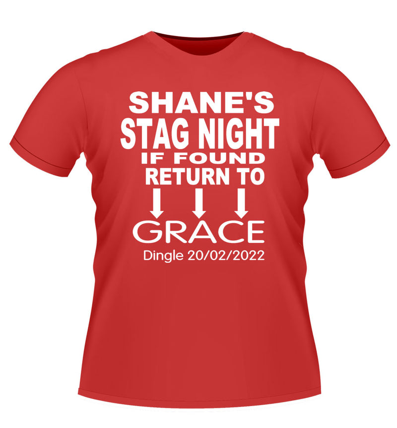 Stag Night T-Shirt 'If found Return to'