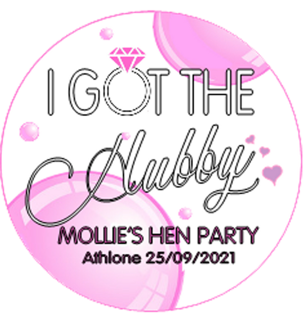 'I Got the Hubby' Personalised Bride to Be badge
