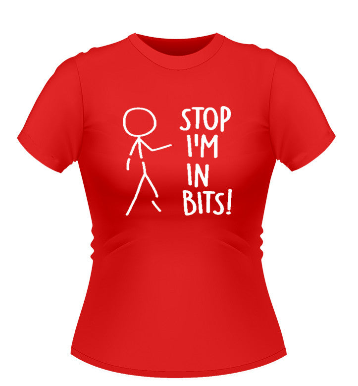 Stop I'm in Bits! novelty T-shirt - Ladies