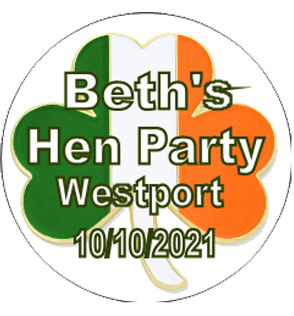 Personalised Irish Hen Party Badge