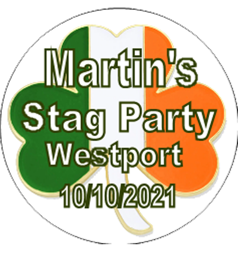 Personalised Stag Party Irish Theme Badge