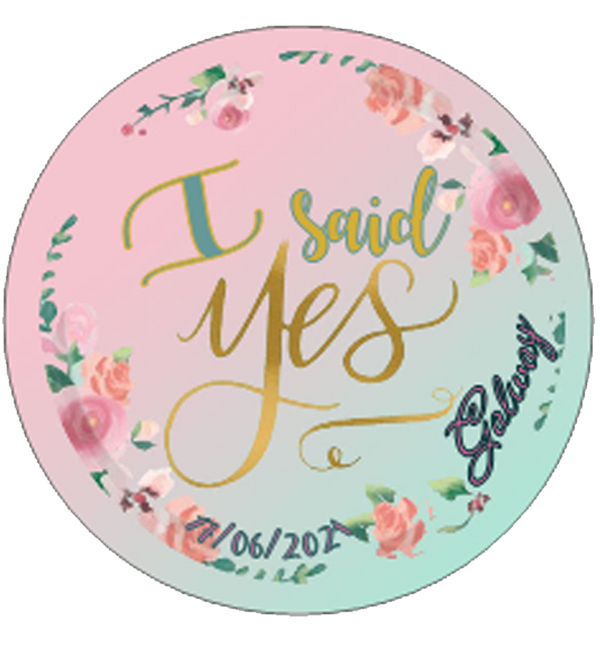 'I Said YES' Personalised Hen Party Brides Badge