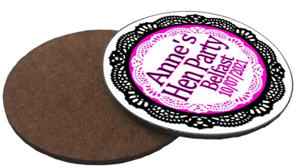 Personalised Lace Design Hen Party Coaster