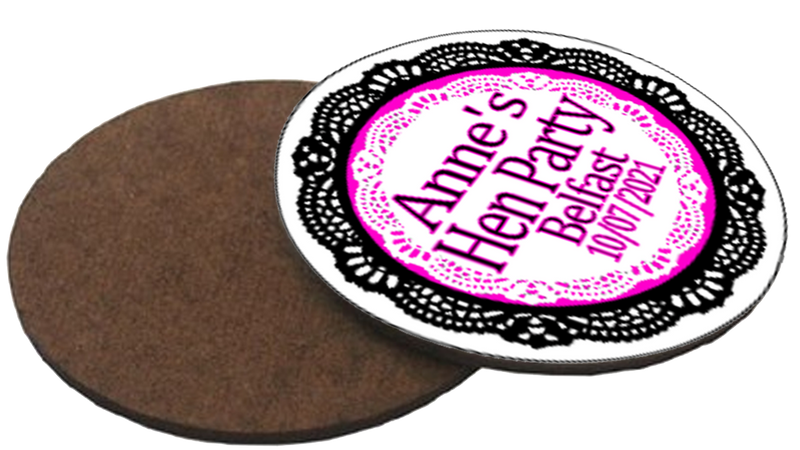 Personalised Lace Design Hen Party Coaster