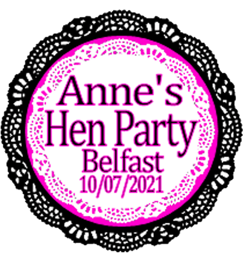 Personalised Lace Effect Hen Party Badge