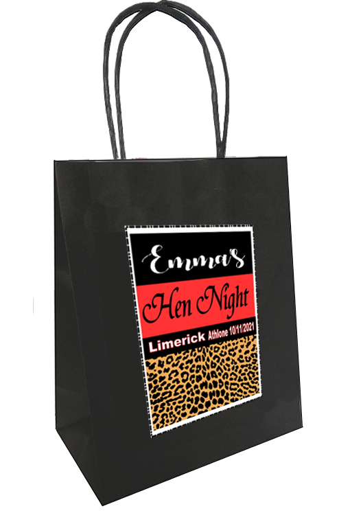 Personalised Leopard pint hen party gift bag