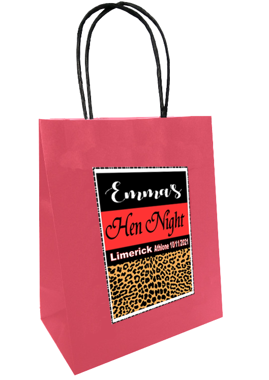 Personalised Leopard pint hen party gift bag